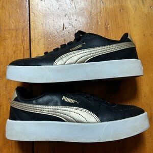 Puma Black Sneakers with Metallic Gold Formstripe